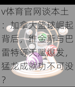 v体育官网谈本土：加拿大篮球崛起背后，维金斯与巴雷特等天赋爆发，猛龙成就功不可没？